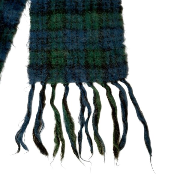 Creagaran Scarf South of Scotland Home Weavers Woven Blue Green Mohair Wool Blnd - Picture 3 of 11